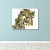 Bismutkristallen met een iriserende laag canvas afdruk (Insitu (Houten vloer))