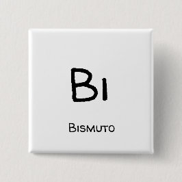 Bismuto - Bi Vierkante Button 5,1 Cm