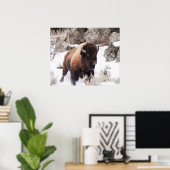 Bison aan het werk poster (Thuiskantoor)