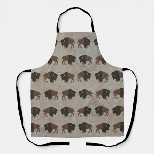 Bison Allover Print Apron Schort (Voorkant)