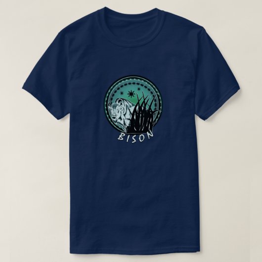 Bison - American Buffalo Aqua Blue T-shirt (Design voorkant)