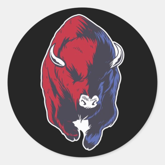 Bison American National Buffalo Ronde Sticker (Voorkant)