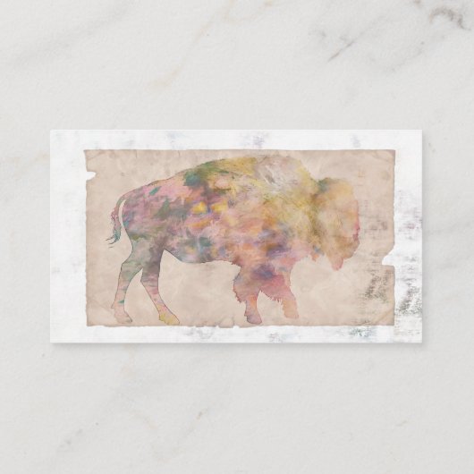  bison art sepia met dubbelzijdige zijde visitekaartje (Achterkant)