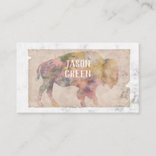  bison art sepia met dubbelzijdige zijde visitekaartje