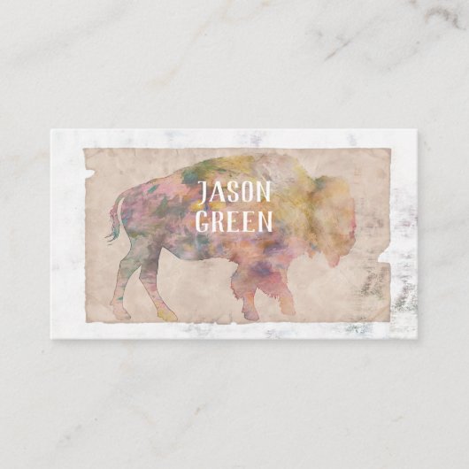  bison art sepia met dubbelzijdige zijde visitekaartje (Voorkant)