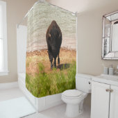 Bison At The water Douchegordijn (In situ)