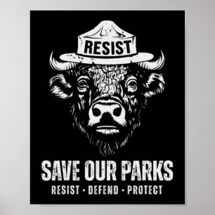 Bison Beer Red ons Mannen vrouwenkamp tegen Trump Poster