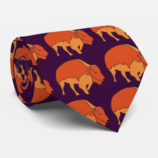 Bison Bison stropdas (Opgerold)