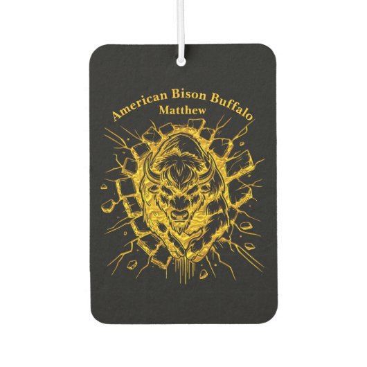 Bison breekt door een muur in een dynamisch displa luchtverfrisser (Voorkant)