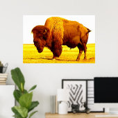 Bison Buffalo American Art Poster (Thuiskantoor)