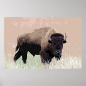 Bison Buffalo American Artwork Poster (Voorkant)