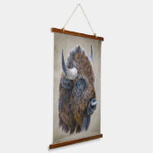 Bison Buffalo Animal Wildlife Natuur Art Hangend Wandkleed (Gebogen)