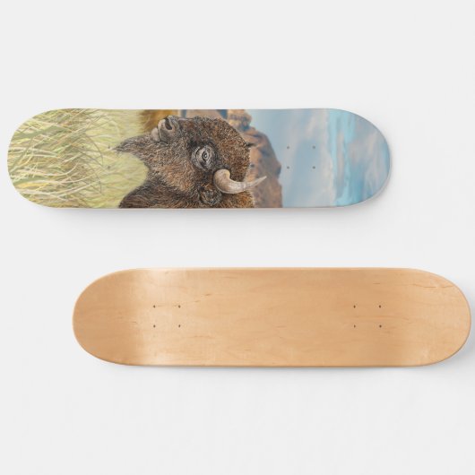 Bison Buffalo Art Persoonlijk Skateboard (Horizontaal)