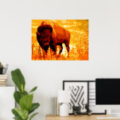 Bison Buffalo Artwork Poster (Thuiskantoor)
