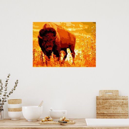 Bison Buffalo Artwork Poster (Keuken)