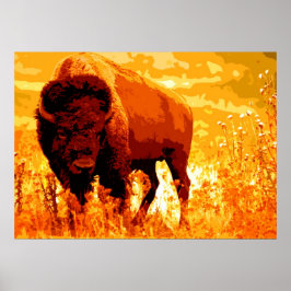 Bison Buffalo Artwork Poster