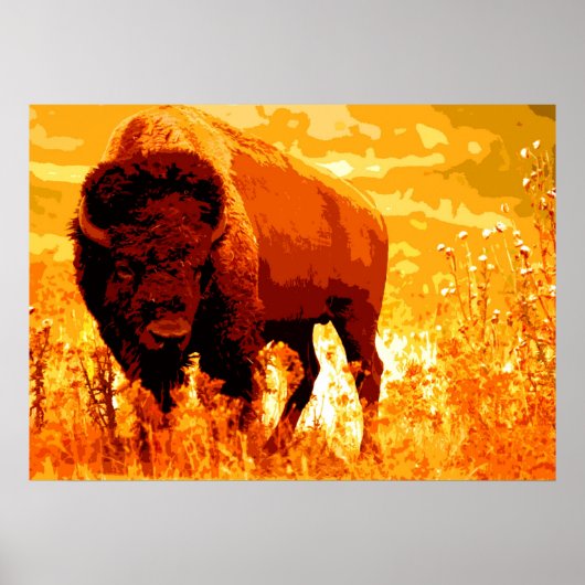 Bison Buffalo Artwork Poster (Voorkant)