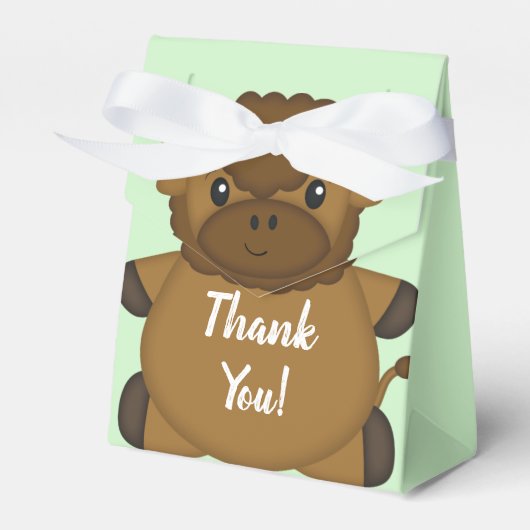 Bison Buffalo-Baby shower Bedankdoosjes (Voorkant Zijde)