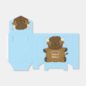 Bison Buffalo Baby shower Blue Bedankdoosjes (Uitgevouwen)