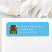 Bison Buffalo Baby shower Blue Etiket (Insitu)