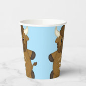 Bison Buffalo Baby shower Blue Papieren Bekers (Links)