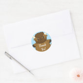 Bison Buffalo Baby shower Blue Ronde Sticker (Envelop)