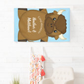 Bison Buffalo Baby shower Blue Spandoek (Insitu)