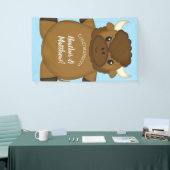 Bison Buffalo Baby shower Blue Spandoek (Beurs)