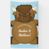 Bison Buffalo Baby shower Blue Spandoek (Verticaal)