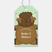 Bison Buffalo-Baby shower Cadeaulabel (Voorkant)