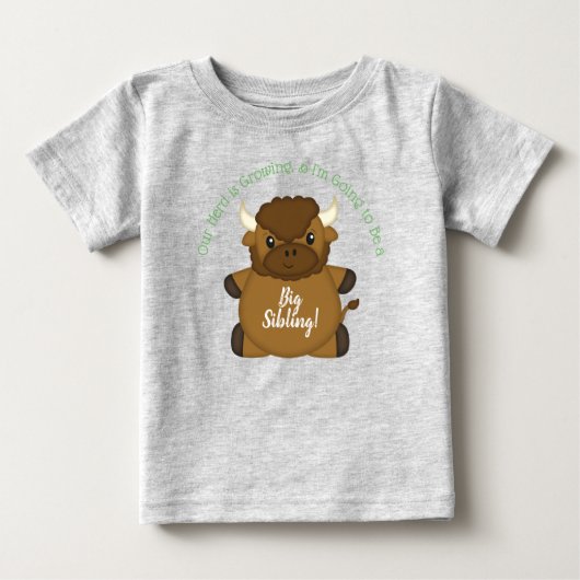 Bison Buffalo Baby shower Green (Voorkant)