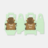 Bison Buffalo Baby shower Green Bedankdoosjes (Uitgevouwen)