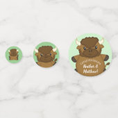 Bison Buffalo Baby shower Green Confetti (Voorkanten)