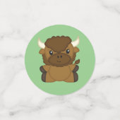 Bison Buffalo Baby shower Green Confetti (Kleine voorkant)