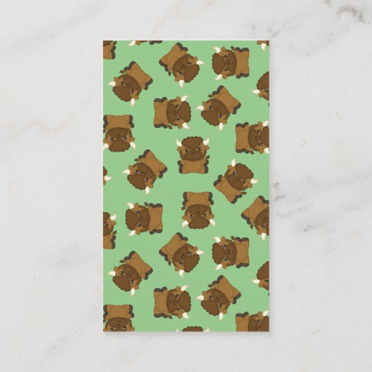 Bison Buffalo Baby shower Green Informatiekaartje (Achterkant)