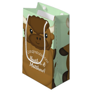 Bison Buffalo Baby shower Green Klein Cadeauzakje