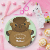 Bison Buffalo Baby shower Green Papieren Bordje (Feest)