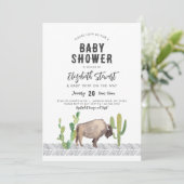 Bison Buffalo Baby shower Invitation Kaart (Staand voorkant)