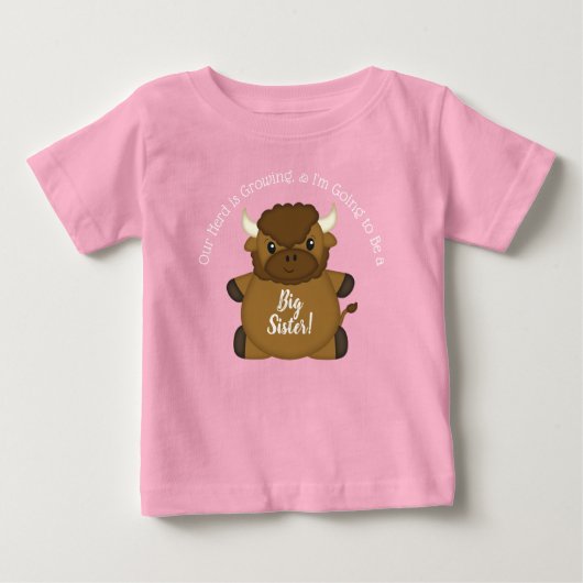 Bison Buffalo Baby shower Roze (Voorkant)
