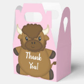Bison Buffalo Baby shower Roze Bedankdoosjes (Geopend)