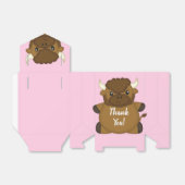 Bison Buffalo Baby shower Roze Bedankdoosjes (Uitgevouwen)