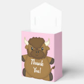 Bison Buffalo Baby shower Roze Bedankdoosjes (Geopend)