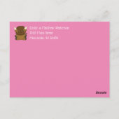 Bison Buffalo Baby shower Roze Briefkaart (Achterkant)
