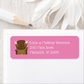 Bison Buffalo Baby shower Roze Etiket (Insitu)