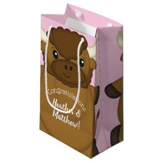 Bison Buffalo Baby shower Roze Klein Cadeauzakje