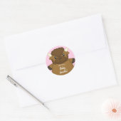 Bison Buffalo Baby shower Roze Ronde Sticker (Envelop)