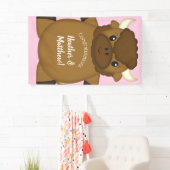 Bison Buffalo Baby shower Roze Spandoek (Insitu)