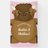 Bison Buffalo Baby shower Roze Spandoek (Verticaal)