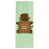 Bison Buffalo-Baby shower Wijn Cadeautas (Voorkant)