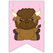 Bison Buffalo Birthday Party roze Vlaggetjes (Eerste vlag)